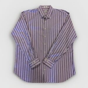 Peter Millar Dress Shirt‎ Mens XL Plaid Check Button Business Casual Long Sleeve